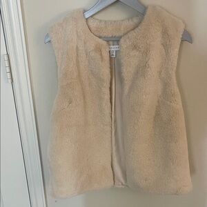 Topshop Women's Cream Fuzzy Vest